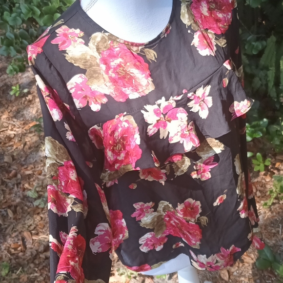 Shine star pretty floral boho top Juniors large - Picture 2 of 7